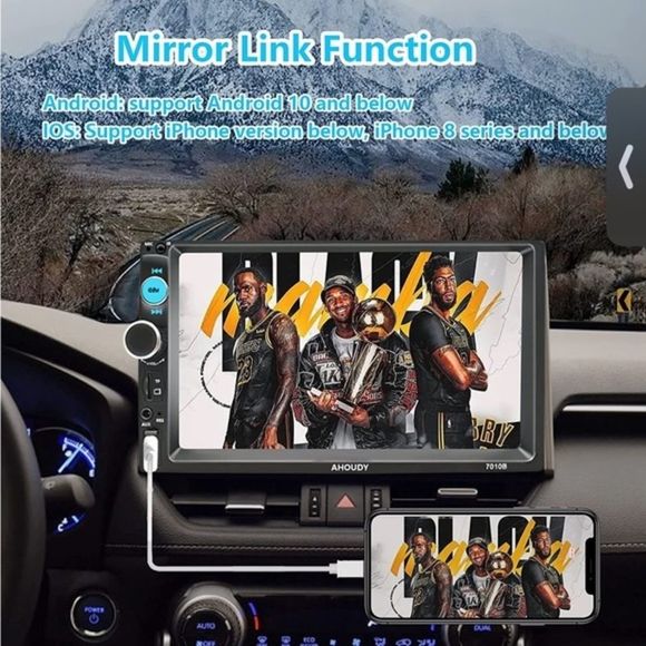 Double Din Car Stereo Compatible with Apple Carplay, 7 InchTouchscreen nwt - Picture 3 of 8